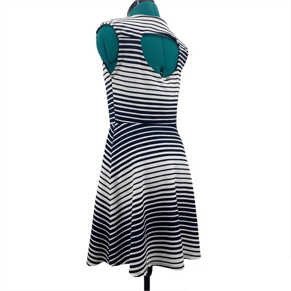 enough about me… Sleeveless Striped Jersey Fit & Flare Dress, Small - Picture 5 of 16